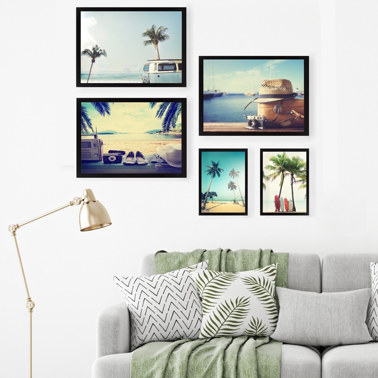 Set 5 tablouri decorative, SET_007, Lulu, 24x29 cm/34x44 cm, plastic - imagine 4